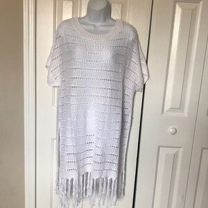 Roaman’s Crochet white pullover blouse/ top Size 12